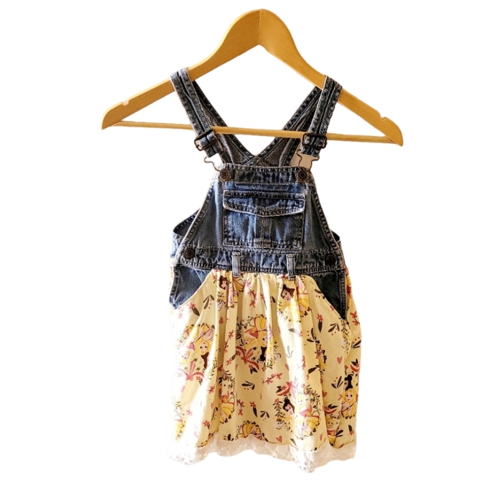 Old Navy Disney Priincess Denim and Print Jumper Size 2T Girls Vintage